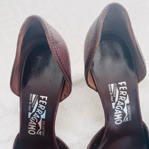 Salvatore Ferragamo Women's Leather Brown Heels Size 8.5B