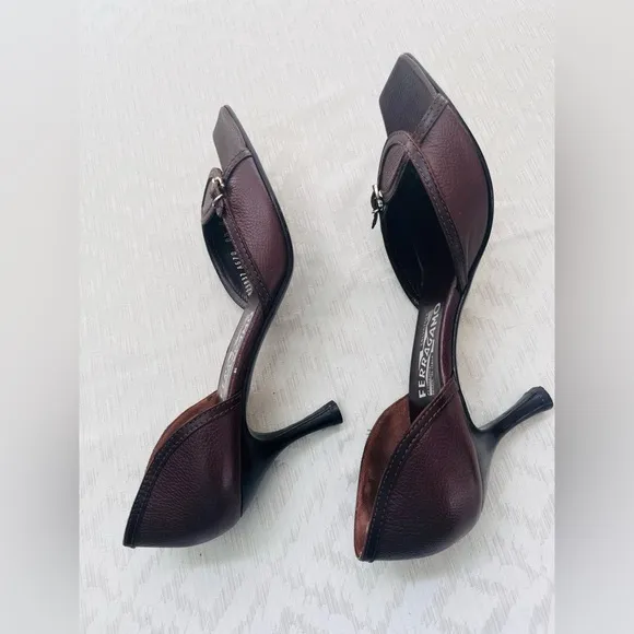 Salvatore Ferragamo Women's Leather Brown Heels Size 8.5B