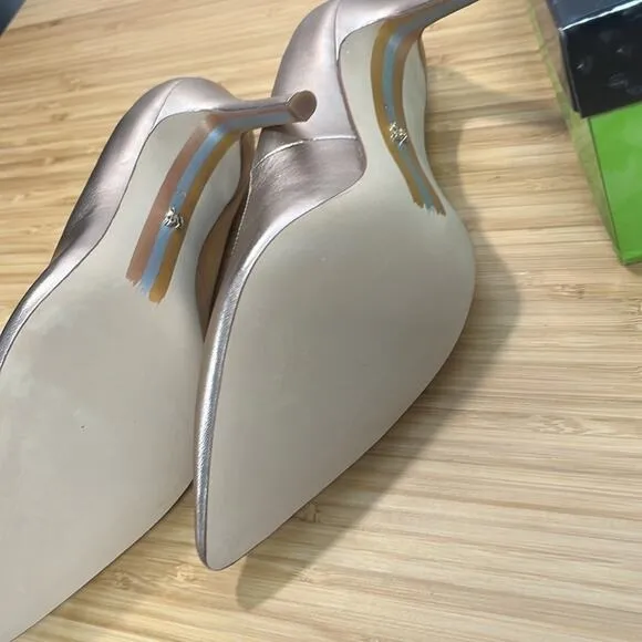 Sam Edelman 6 Hazel Champagne Leather Pumps High Heels