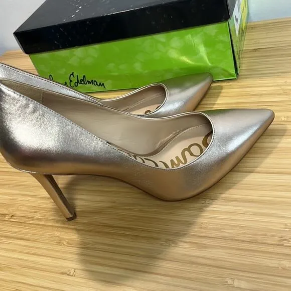 Sam Edelman 6 Hazel Champagne Leather Pumps High Heels