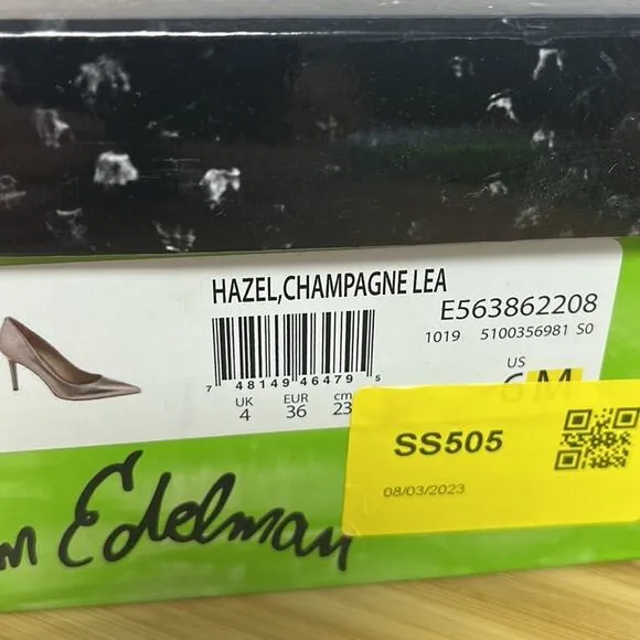 Sam Edelman 6 Hazel Champagne Leather Pumps High Heels