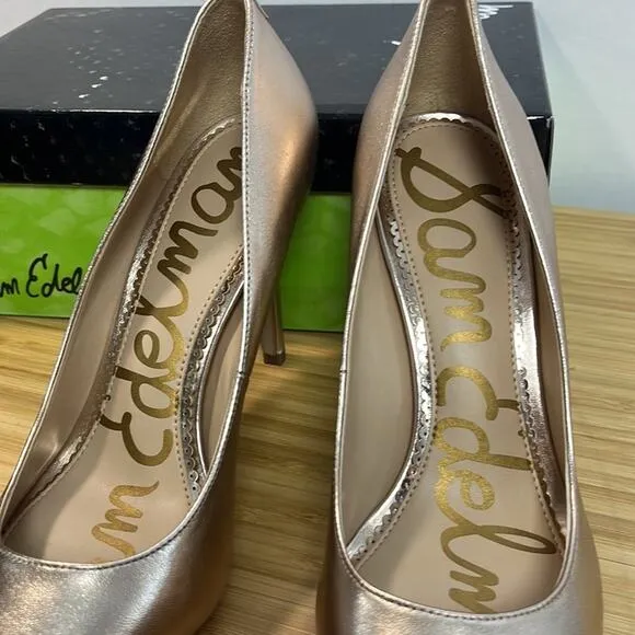 Sam Edelman 6 Hazel Champagne Leather Pumps High Heels