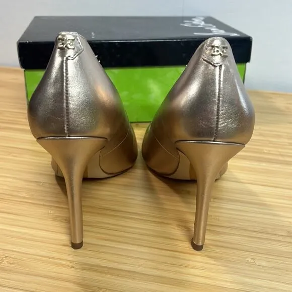 Sam Edelman 6 Hazel Champagne Leather Pumps High Heels