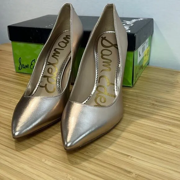 Sam Edelman 6 Hazel Champagne Leather Pumps High Heels