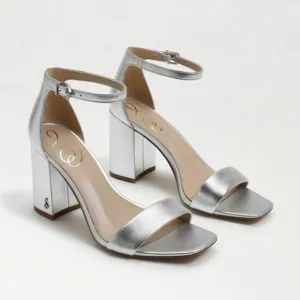 Sam Edelman Daniella Block Heel Sandal in Silver 8.5