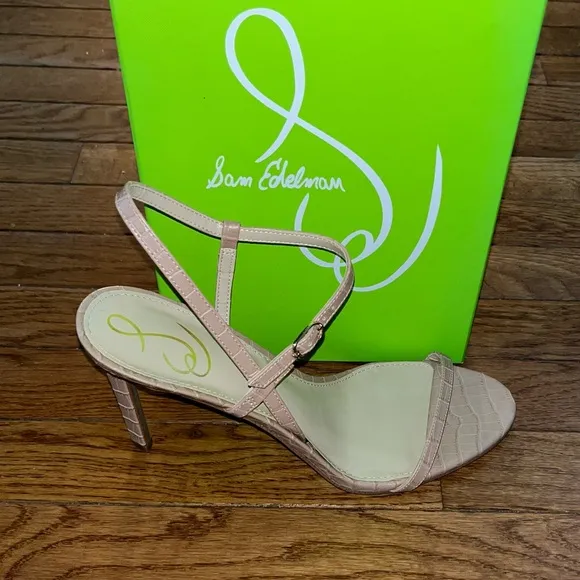 Sam Edelman Doran Strappy Stiletto Heel Sandal Maple Tan Leather Women’s Size 10