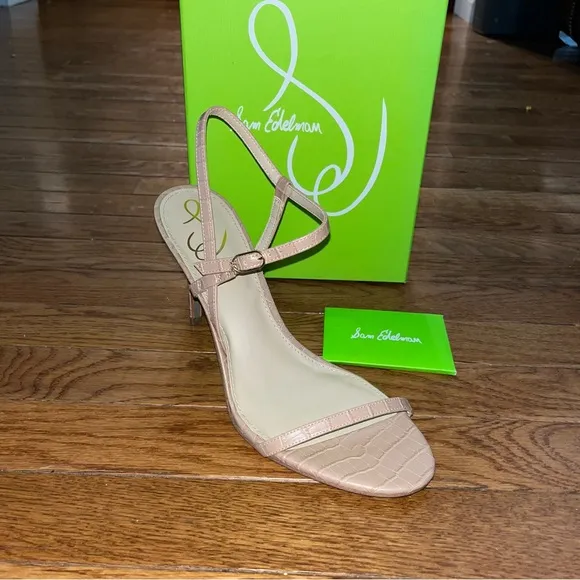 Sam Edelman Doran Strappy Stiletto Heel Sandal Maple Tan Leather Women’s Size 10