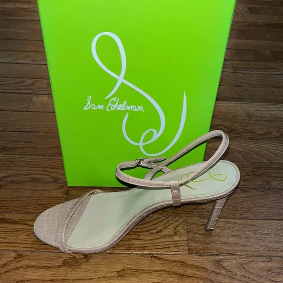Sam Edelman Doran Strappy Stiletto Heel Sandal Maple Tan Leather Women’s Size 10