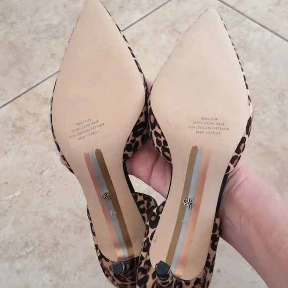 Sam Edelman Genuine calf hair, d' Orsay cutout, pointy toe leopard print Shoes