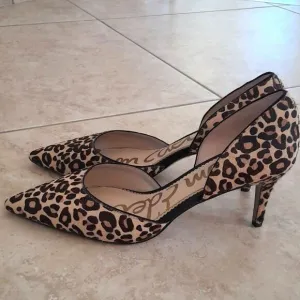 Sam Edelman Genuine calf hair, d' Orsay cutout, pointy toe leopard print Shoes