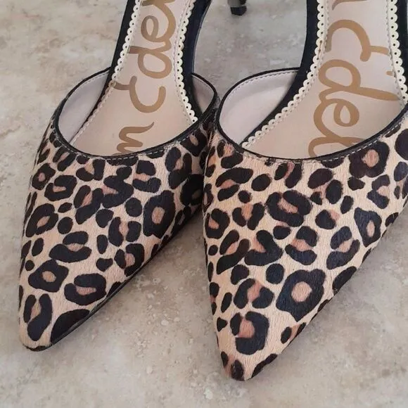 Sam Edelman Genuine calf hair, d' Orsay cutout, pointy toe leopard print Shoes