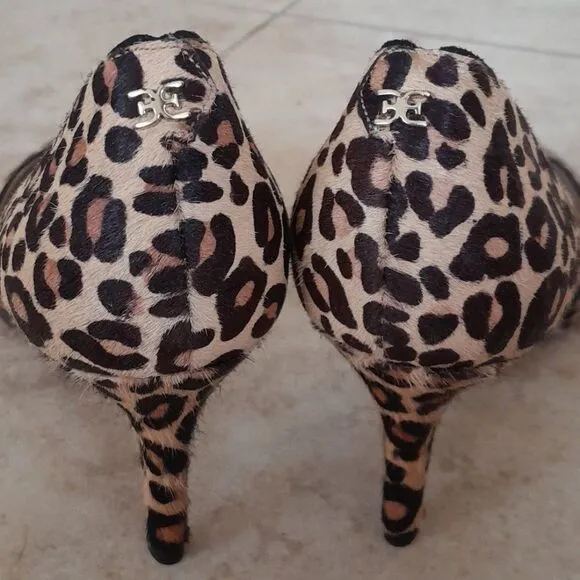 Sam Edelman Genuine calf hair, d' Orsay cutout, pointy toe leopard print Shoes