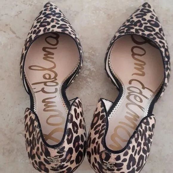 Sam Edelman Genuine calf hair, d' Orsay cutout, pointy toe leopard print Shoes