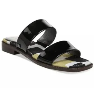 Sam Edelman Haydee Strappy Slide Sandals Open Toe Black Patent Leather 8.5