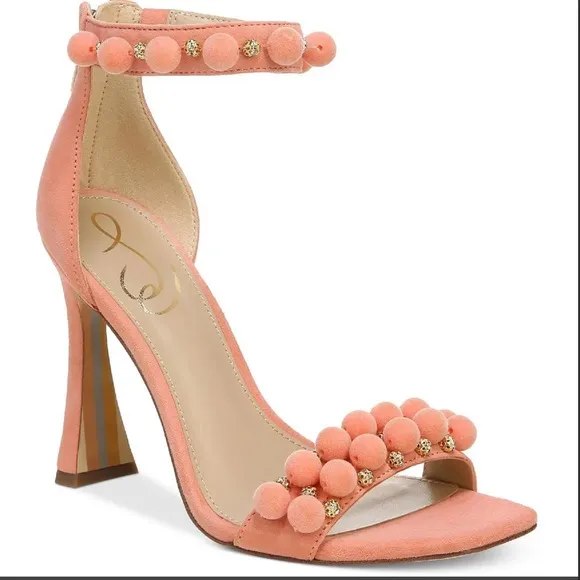 Sam Edelman Luella Embellished Suede High Heel Ankle Strap Sandals Size 6