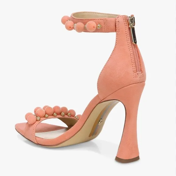 Sam Edelman Luella Embellished Suede High Heel Ankle Strap Sandals Size 6