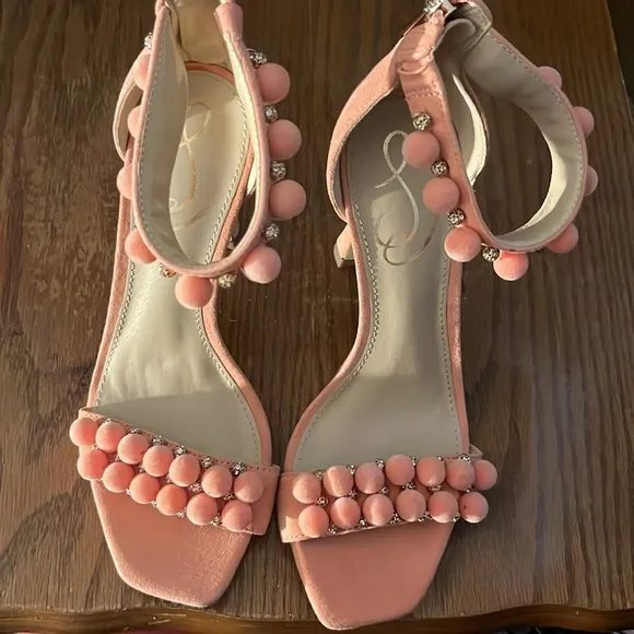 Sam Edelman Luella Embellished Suede High Heel Ankle Strap Sandals Size 6