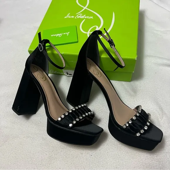 sam edelman ninette satin jewel platform sandals prom