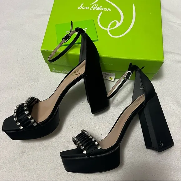sam edelman ninette satin jewel platform sandals prom