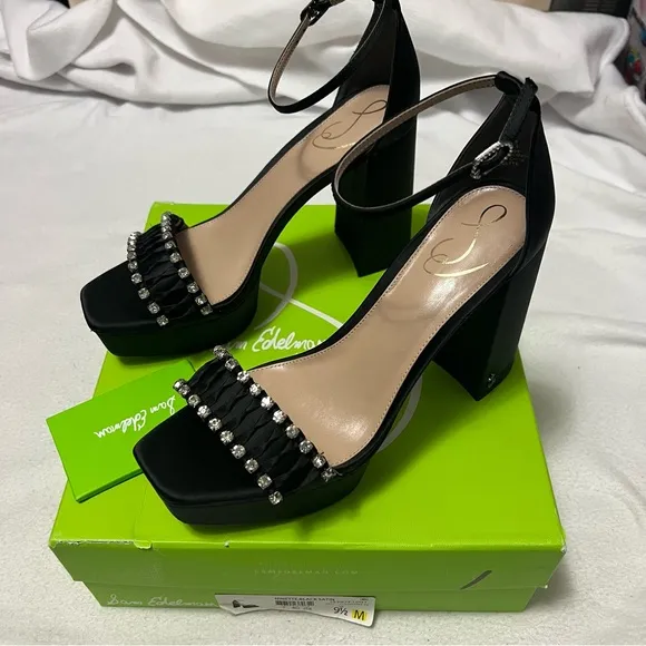 sam edelman ninette satin jewel platform sandals prom