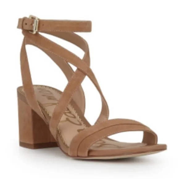 Sam Edelman SAMMY STRAPPY SUEDE SANDALS IN CAMEL Size 9.5