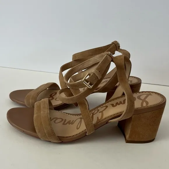 Sam Edelman SAMMY STRAPPY SUEDE SANDALS IN CAMEL Size 9.5