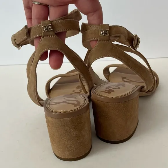 Sam Edelman SAMMY STRAPPY SUEDE SANDALS IN CAMEL Size 9.5