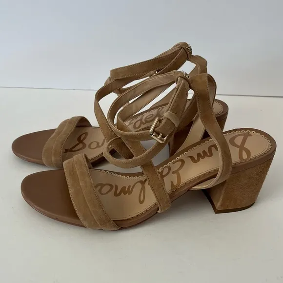 Sam Edelman SAMMY STRAPPY SUEDE SANDALS IN CAMEL Size 9.5