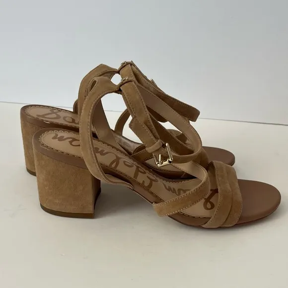 Sam Edelman SAMMY STRAPPY SUEDE SANDALS IN CAMEL Size 9.5