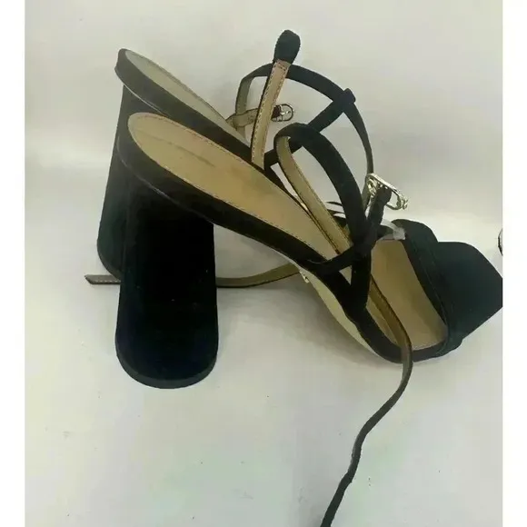 Sam Edelman Women's Black Kit Slingback Block Heel Sandals Size 9