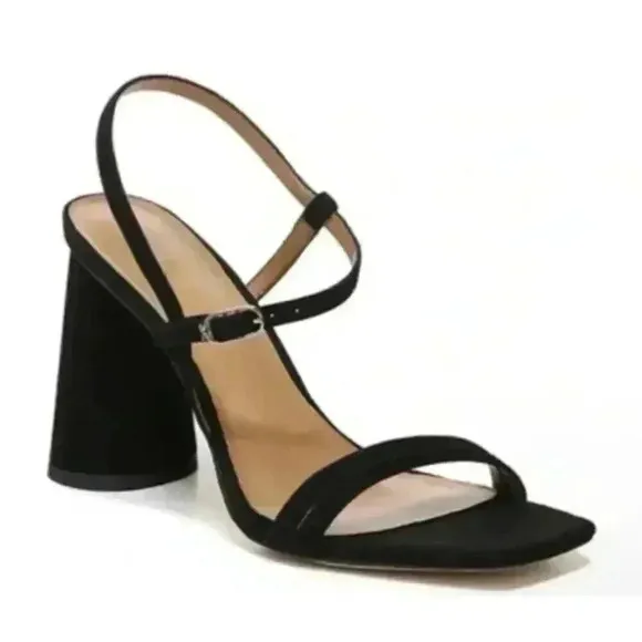 Sam Edelman Women's Black Kit Slingback Block Heel Sandals Size 9