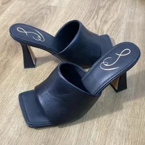 Sam Edelman Women’s Carmen Heeled Elegant Black Leather Women's Mules size 7.5