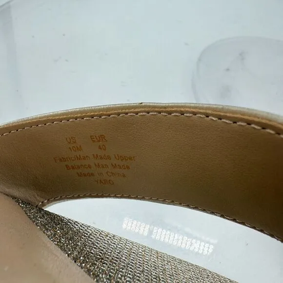 Sam Edelman Womens Yaro Sandals Ankle Strap Block Heel Gold Shimmer Size 10 Prom