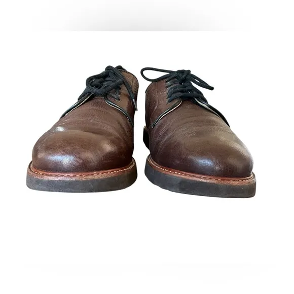 Samuel Hubbard Highlander Men US 12 Brown Pebbled Leather Oxford Dress Shoe