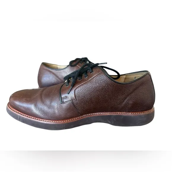 Samuel Hubbard Highlander Men US 12 Brown Pebbled Leather Oxford Dress Shoe