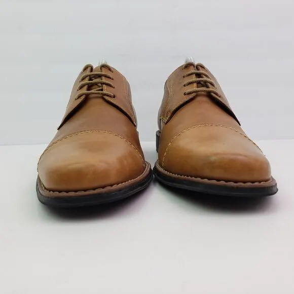 Sandro Moscoloni Mens Size 9.5 Brown Leather Cap Toe Formal Oxford Dress Shoes