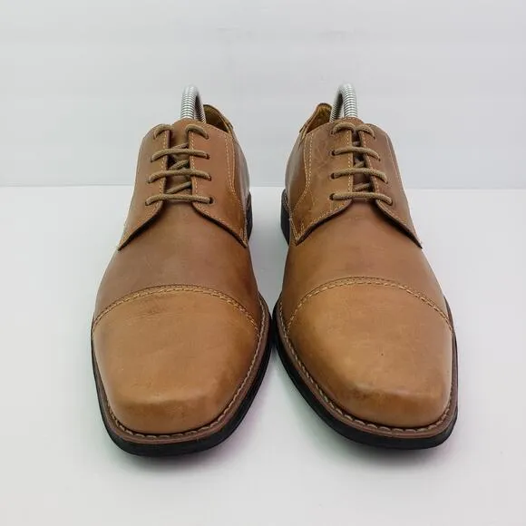 Sandro Moscoloni Mens Size 9.5 Brown Leather Cap Toe Formal Oxford Dress Shoes