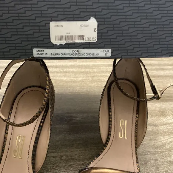 Santa Lolla Sharon wedges with Copper and Gold heel .