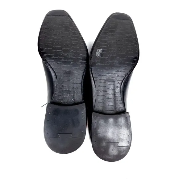 SANTONI Black Salem Cap Toe Derby SHOES 11 D Made in Italy