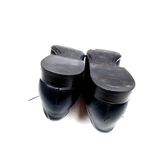SANTONI Black Salem Cap Toe Derby SHOES 11 D Made in Italy