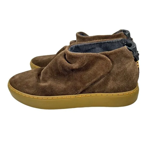 Satorisan Brown Suede Mens Shoes EU 37 Slip Flats Hook &amp; Loop Close Unisex READ