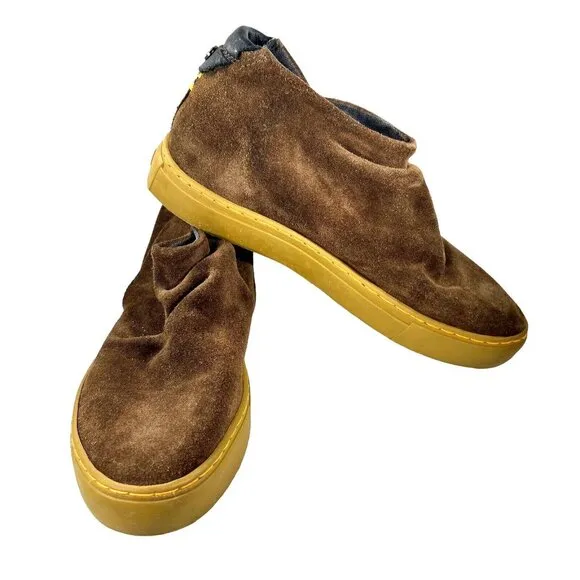 Satorisan Brown Suede Mens Shoes EU 37 Slip Flats Hook &amp; Loop Close Unisex READ