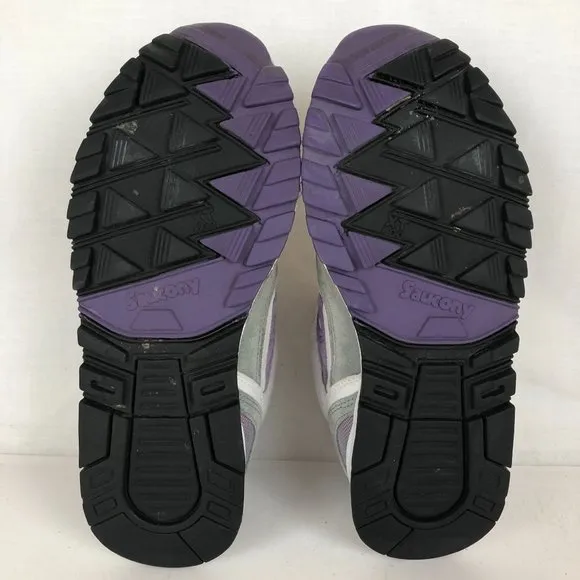 Saucony Men's Size 8 Shadow 6000 White Purple Leather Running Shoes Sneakers