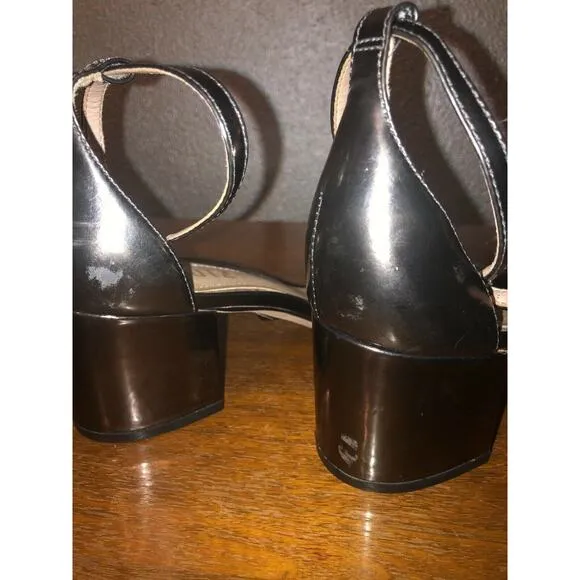 Schutz Chimes Prom Glam Homecoming Wedding Metallic Patent Leather Heeled Pumps