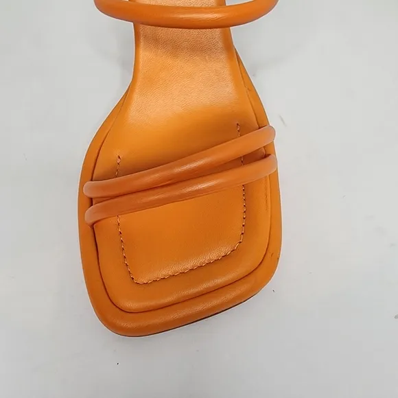 Schutz Women's Agatha Strappy Womens Leather Sandals In Orange Size 7.5