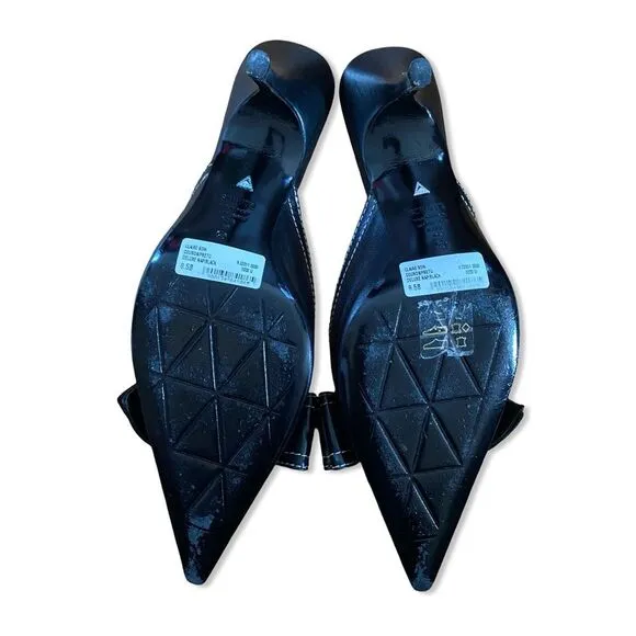Schutz Claire Mules Black shoes bow high heels Revolve Sz 8.5