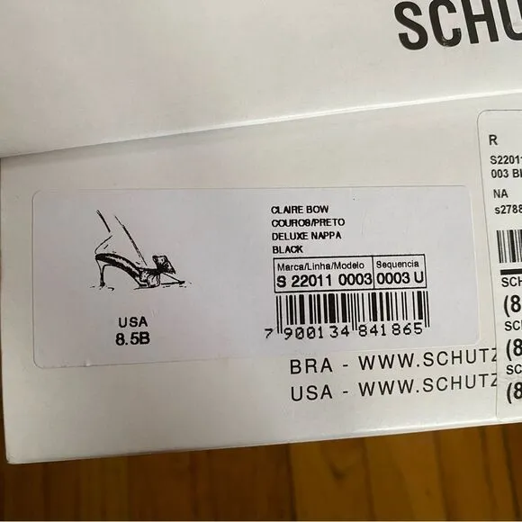 Schutz Claire Mules Black shoes bow high heels Revolve Sz 8.5