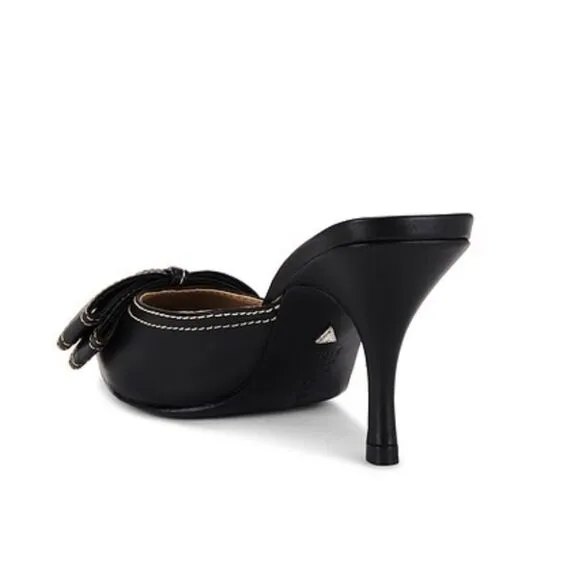 Schutz Claire Mules Black shoes bow high heels Revolve Sz 8.5