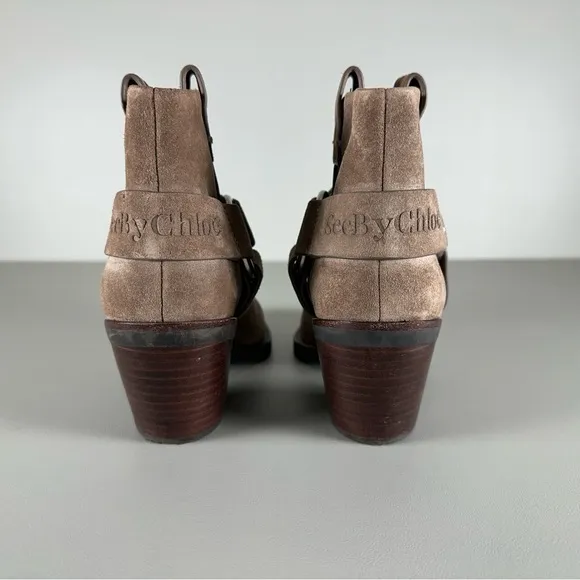See by Chloe Suede dark beige Ankle Boot