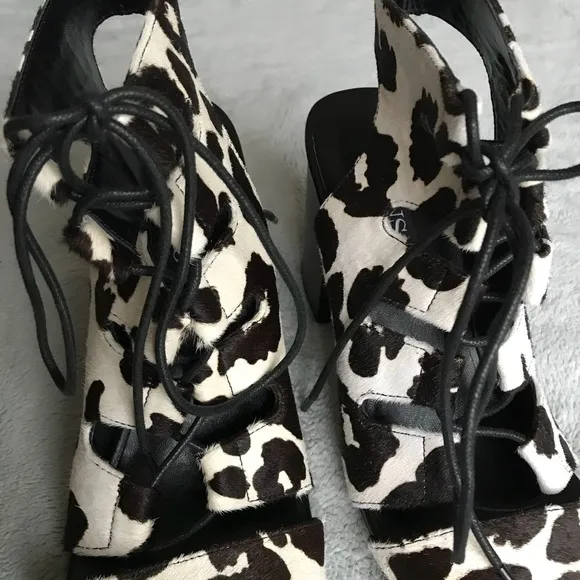 SENSO Rhiannon III Cow Hair Lace-up Heel Chalk